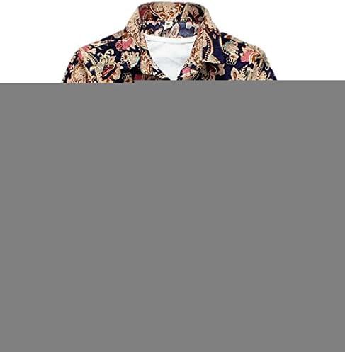 TM Men's Casual Flower Print Slim Fit Short Sleeve Dress Shirt XXL Color4