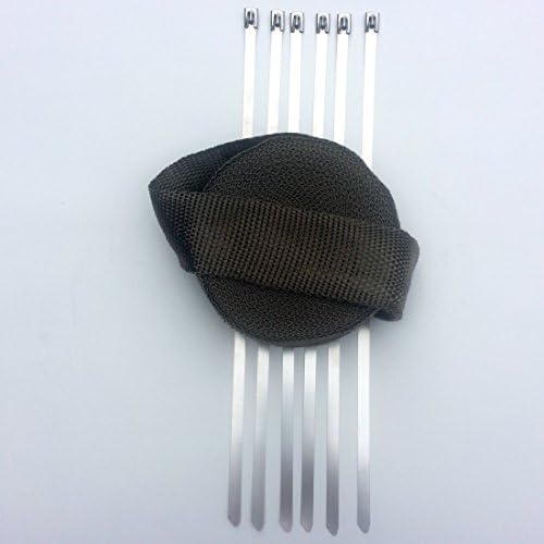 HDM Titanium Basalt Volcano Lava Rock Header Exhaust Pipe Wrap 2" X 50ft &amp; 6 Ties