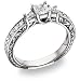 1/2 Carat Three Stone Princess Cut 