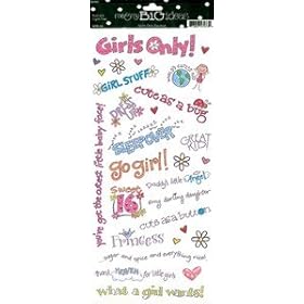 Me & My Big Ideas Sayings Stickers 5-1/2 Inch by 12 Inch Sheet Packaged, Girls Only