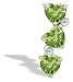 14K White Gold Genuine Heart Peridot and Diamond 3-Stone Pendant