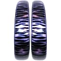 .5" Wide 2" Resin Coated Earring, Zebra Print In Purple With Silver Finish