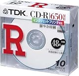 TDK CD-R�f�[�^�p650MB 48�{���z���C�g�v�����^�u�� 5mm���P�[�X����10���p�b�N [CD-R74TWX10S]