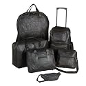 Embassy Italian Stone Design Genuine Leather 6pc Luggage Set