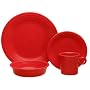 Fiesta 16-Piece, Service for 4 Dinnerware Set, Scarlet