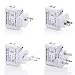 Travel Plug Adapters, HAWEEL 10.5W 2.1A 2 USB Wall Charger with Removable International UK + EU + US + AU Travel Adapter, 5-Pieces Set suitable for iPhone / Samsung / LG and more. (White)