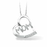 Mom Heart pendant with diamond accent