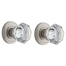 Baldwin 5800.150.PASRD Fillmore Crystal Door Knob Passage Set S Nickel