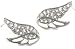 Beautiful Unique Angel Wing Charm Stud/Post Earrings Silver Tone Comes Gift Boxed