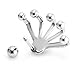 JewelrieShop 2pcs Stainless Steel Bundle Cuffs Spike Round Ball Peek-a-Boo Earring Jackets, Screw Back, 18 Gauge (01. Spike Round Ball: Steel)