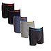 Dimore 5 Pack Active Fit Boxer Briefs Shorts Underwear-Modern Cotton Trunk, Multicolored, Large