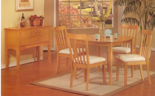 5pc Attractive Marple Finish Table/side Chairs