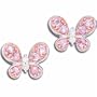 14kt White Gold Butterfly Pink Sapphire and Diamond Earrings
