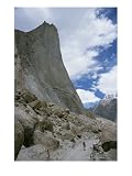 A Man Hikes Down a Road in the Eastern Karakoram Mountains, Pakistan Sports Photographic Poster Print by Jimmy Chin, 12x16