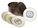 Pfaltzgraff Pistoulet Coasters with Copper Box, Set of 4