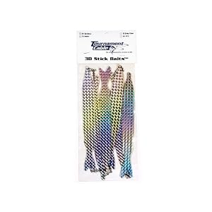 Tournament Cable 3D Stick Baits – Package of 6 Standard \”Pro Series\” 3D Holographic Stick Baits