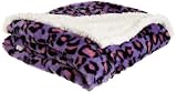 Northpoint Savanna Faux Fur Sherpa Throw, Purple Cheetah