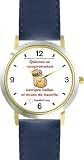 Habit 1 - Those Committed #1 (Spanish Text) - DELUXE TWO-TONE WATCH from THE 7 HABITS - WATCH COLLECTION BY WATCHBUDDY&reg; - Arabic Numbers - Blue Leather Strap-Size-Women's Size-Small