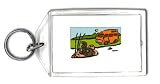 Keychain with rv, snake, reptile, rattle, desert, sun