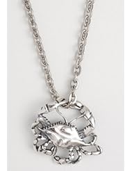 Blue Crab Sterling Silver Necklace on 18 Inch Stainless Steel Link Chain