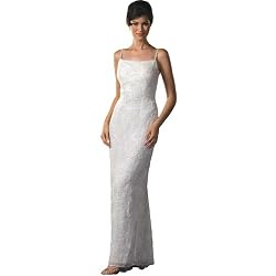 Ivory Wedding Dress. Ivory Evening Gown. Informal Bridal Gown. Long Beaded Dress by Sean Collection (1471)