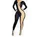 QIYUN.Z Long Sleeve Hollow Out Sexy Clubwear Women Bodycon Long Jumpsuit Rompers