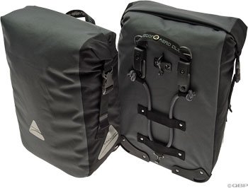 Axiom Monsoon Aero DLX Waterproof Pannier Set: Gray/Black On Sale