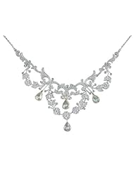 18KW Rose-Cut Diamond Antique Style Necklace - 16 to 18 Inch Adjustable