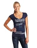 NFL Women's New England Patriots Victory Play III Short Sleeve Deep V-Neck Tri-Blend Tee