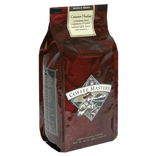 Coffee Masters Flavored Coffee, Cinnamon Hazlenut, Whole Bean, 12-Ounce Valve Bag, (Pack... by Coffee Masters