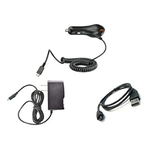 Motorola DROID RAZR (Verizon) Premium Combo Pack - Wall Charger + Car Charger + Micro USB Cable Atom LED Keychain Light
