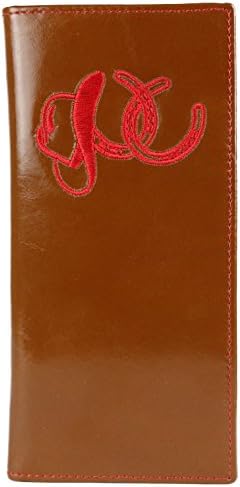 Mens Western Stitched Rodeo Wallet by Urban Cowboy - Genuine Leather (Brown/ Red Stitching)