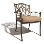 Strathwood Bainbridge Cast Aluminum Arm Chair with Cushion, Set of 2