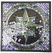 North Star Square Mosaic Plant Stand Table with Wrought Iron Base