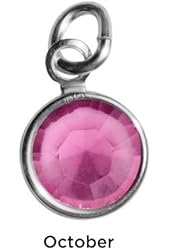 Sterling Silver Mother's Loving Embrace Rose Pink Crystal Charm