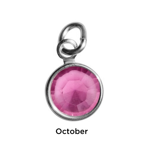 Loving Family Sterling Silver Mother's Loving Embrace October Birthstone Charm