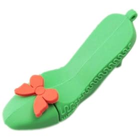 Xfy Ladies Pretty Green High-heeled Shoe 8GB USB Flashdrive Carry-on Memory Storage