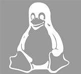 Linux Tux Decal Sticker - Size:6.0 x 5.0 inches - Color:White