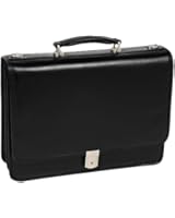 McKleinUSA LEXINGTON 83545 Black Flapover Double Compartment Briefcase