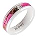 THE ICE EMPIRE JEWELRY, LLC Women Rifle Hunting Freedom Pink Forest Trees Mountain Hunter Camouflage Camo White Ceramic Band Ring Size 5-10