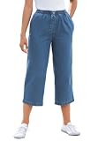 Woman Within Plus Size Mock Fly Denim Capris