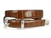 Apparel : Western Crocodile Print Feather edged Leather Golf Belt