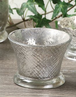 Vintage Look Mercury Glass Holder Decor