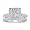 1/2ct Pave Princess Diamond Bridal Set in 14k White Gold, Available Ring Sizes 4-9, Ring Size 4