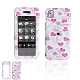 Purple Love Sweet Girls Hearts White Design Snap-On Cover Hard Case Cell Phone Protector for Samsung Instinct M800 M-800