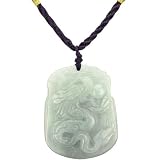 Natural Grade A Jadeite Jade Hand Carved Dragon Pendant Necklace