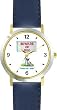 Chihuahua Dog Cartoon or Comic - JP Animal - WATCHBUDDY&reg; DELUXE TWO-TONE THEME WATCH - Arabic Numbers - Blue Leather Strap-Size-Children's Size-Small ( Boy's Size & Girl's Size )
