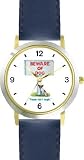 Chihuahua Dog Cartoon or Comic - JP Animal - WATCHBUDDY&reg; DELUXE TWO-TONE THEME WATCH - Arabic Numbers - Blue Leather Strap-Size-Children's Size-Small ( Boy's Size & Girl's Size )