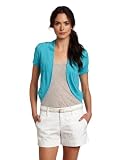 Chaus Womens Cap Sleeve Ribbed Trim Shrug