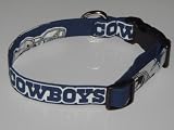 NFL Dallas Cowboys Football Dog Collar Blue Large 1"